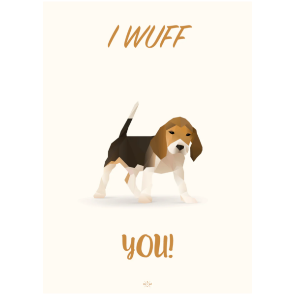 Lykønskningskort - I wuff you!