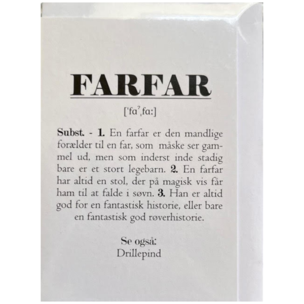 Lykønskningskort - "Farfar"