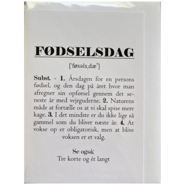 Lykønskningskort - "Fødselsdag"