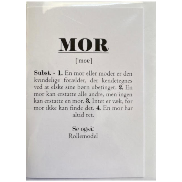 Lykønskningskort - "Mor"