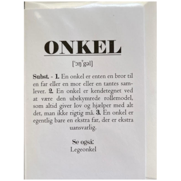Lykønskningskort - "Onkel"