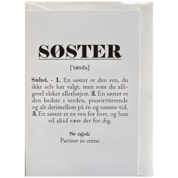 Lykønskningskort - Søster