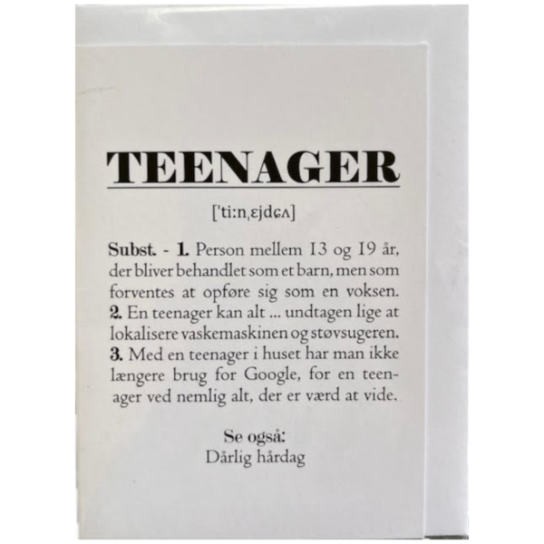 Lykønskningskort - Teenager